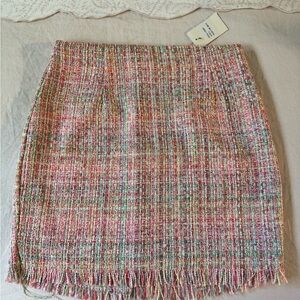Multicolor Tweed Skirt